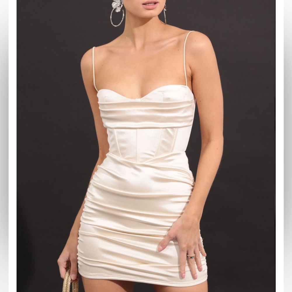 Lucy in the Sky Nya Corset Dress in Champagne